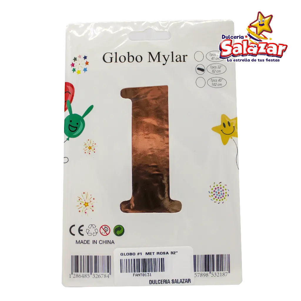 [FANT0131] GLOBO #1 METALICO ROSA 32 FANTASIA 2000 -B.1PZA-"C/1/1"