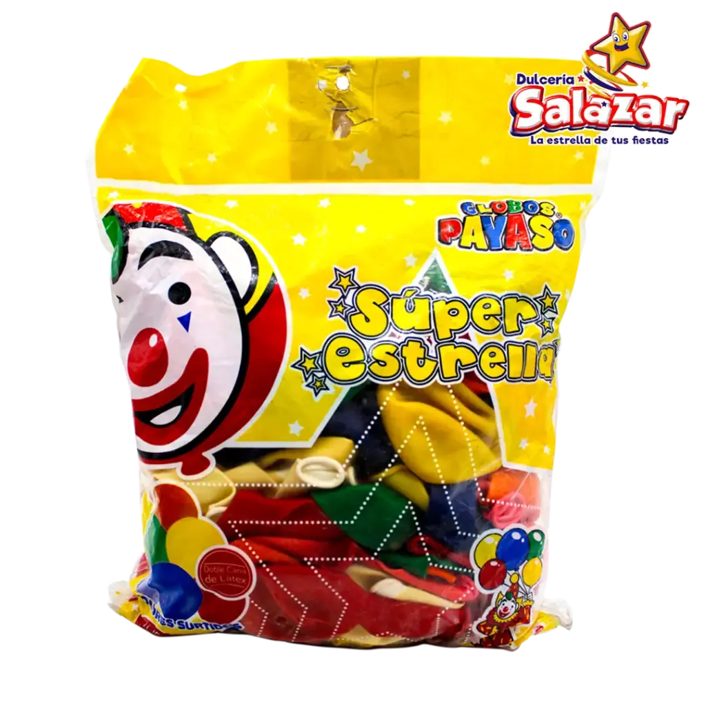 [SEL0654] GLOBO #12 S. ESTRELLA COLORES SURTIDOS P -B.100P- "C/10/100"