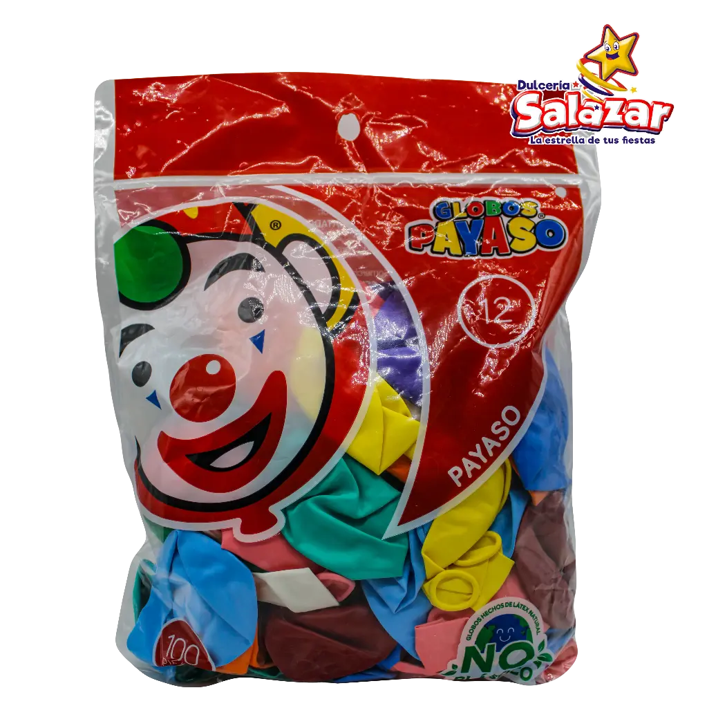 GLOBO #12 SURTIDO PAYASO -B.100P- "C/30/100-