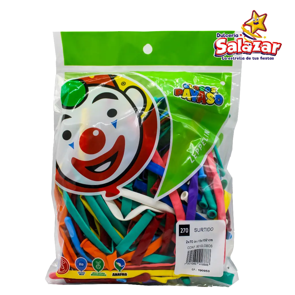 [SEL0214] GLOBO #270 ZEPELIN SURTIDO -B.50P- "C/70/50"