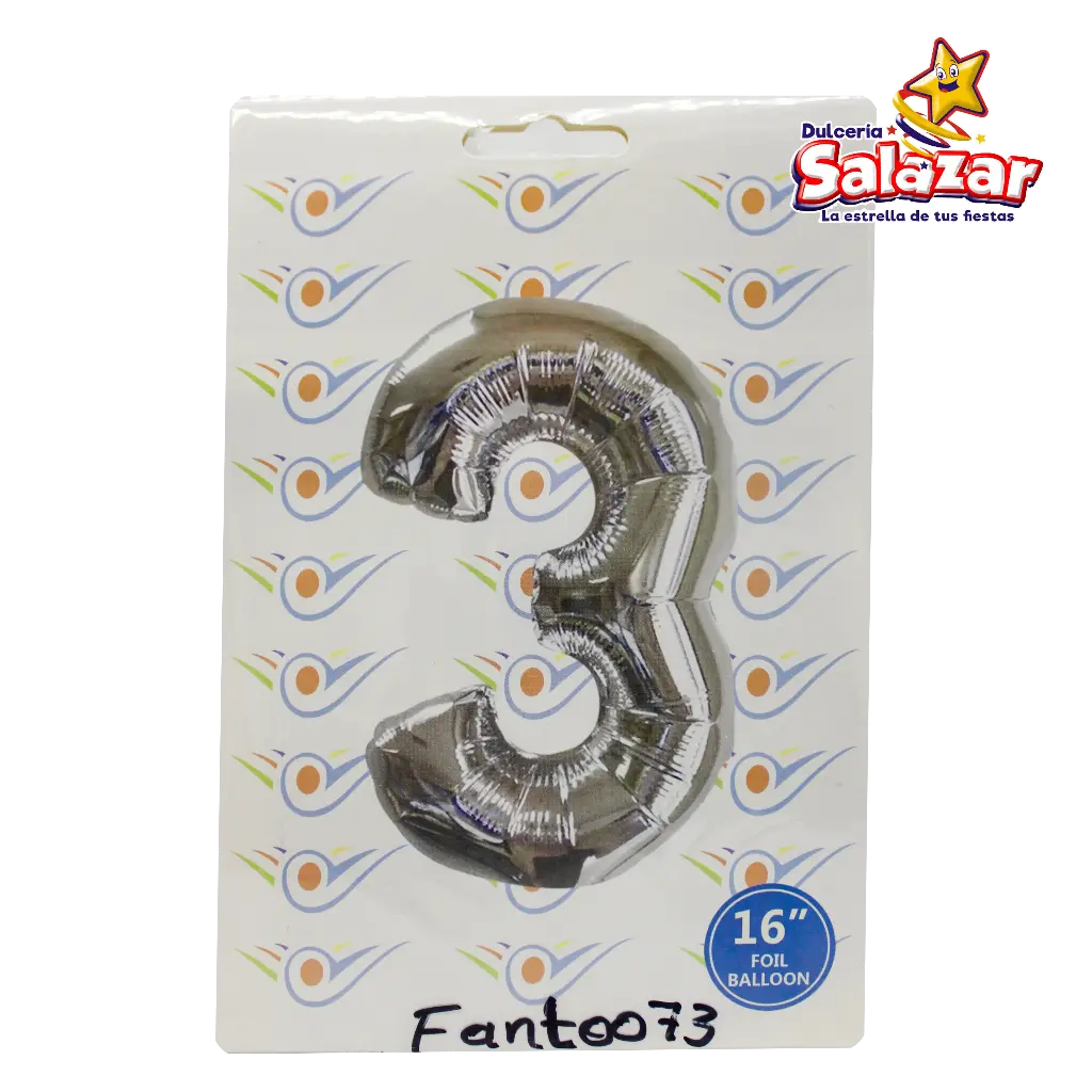 [FANT0073] GLOBO #3 METALICO PLATA 16 FANTASIA 200 -B.1PZA- "C/1/1"