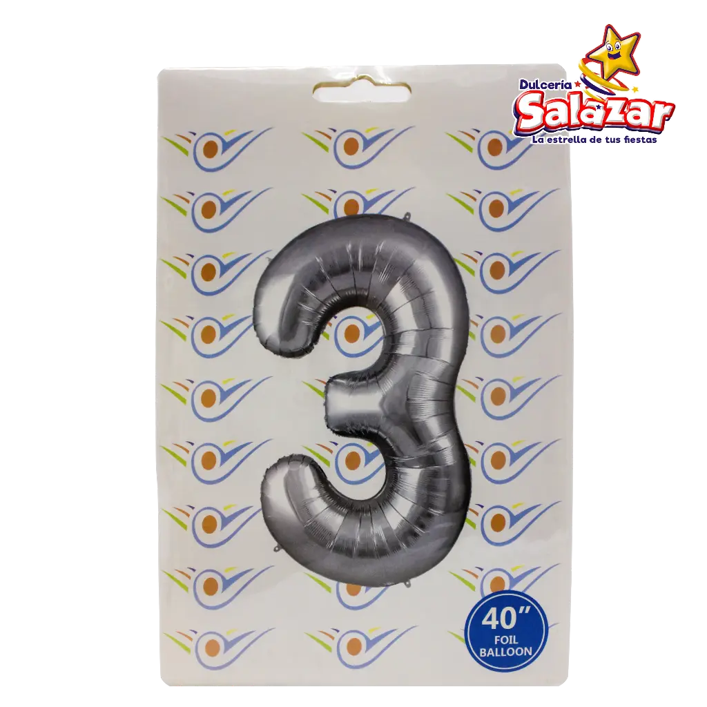 [FANT0050] GLOBO #3 METALICO PLATA 40 FANTASIA 200 -B.1PZA- "C/1/1"