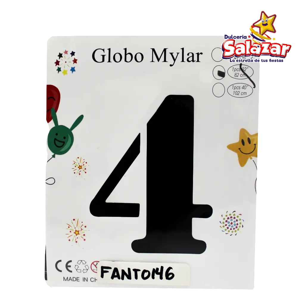 GLOBO #4 METALICO NEGRO 32 FANTASIA 200 -B.1PZA-"C/1/1"