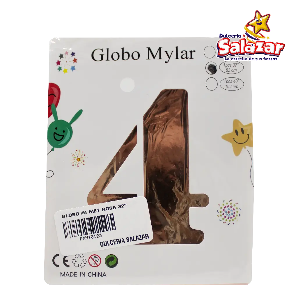 [FANT0123] GLOBO #4 METALICO ROSA 32 FANTASIA 2000 -B.1PZA-"C/1/1"