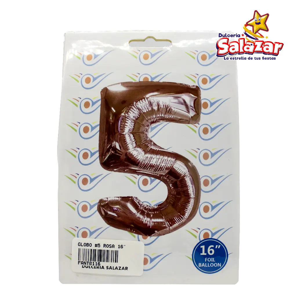 [FANT0116] GLOBO #5 METALICO ROSA 16 FANTASIA 200 -B.1PZA-"C/1/1"