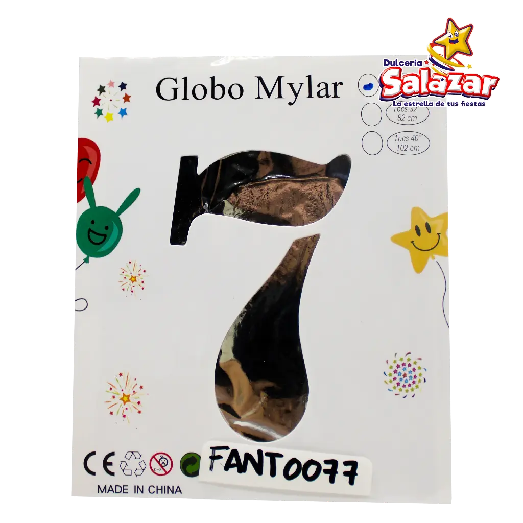 [FANT0077] GLOBO #7 METALICO PLATA 16 FANTASIA 200 -B.1PZA- "C/1/1"