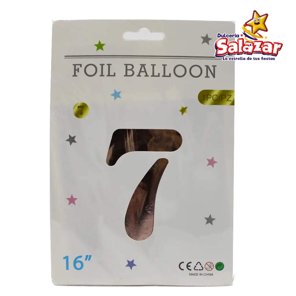 [FANT0118] GLOBO #7 METALICO ROSA 16  FANTASIA 200 -B.1PZA-"C/1/1"