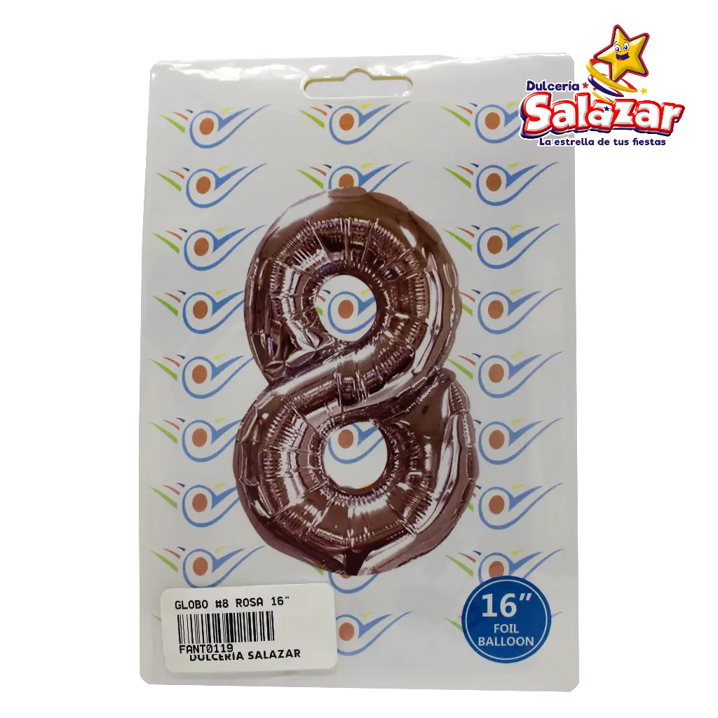 [FANT0119] GLOBO #8 METALICO ROSA 16 FANTASIA 2000 -B.1PZA-"C/1/1"