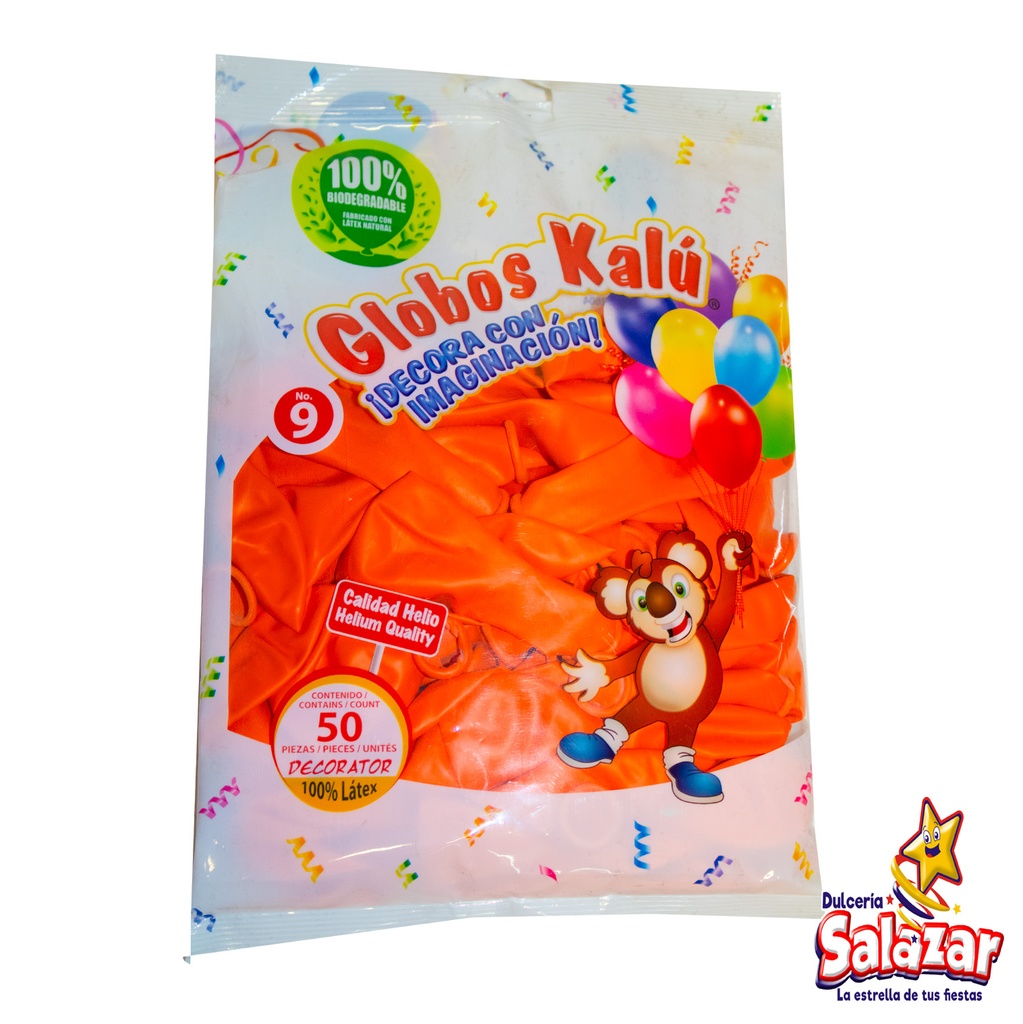 GLOBO #9 NARANJA KALU -B.50PZA- "C/50/50"