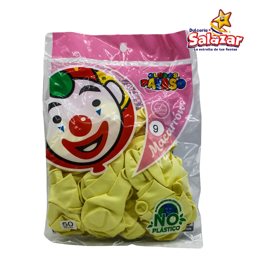 [SEL0640] GLOBO #9 VAINILLA MACARRON PAYASO -B.50P- "C/100/50"