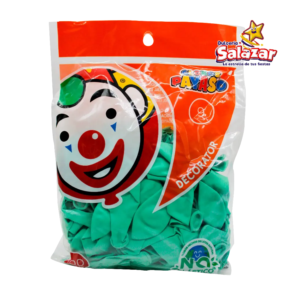 [SEL0502] GLOBO #9 VERDE MENTA DECORADOR -B.100P- "C/50/100"
