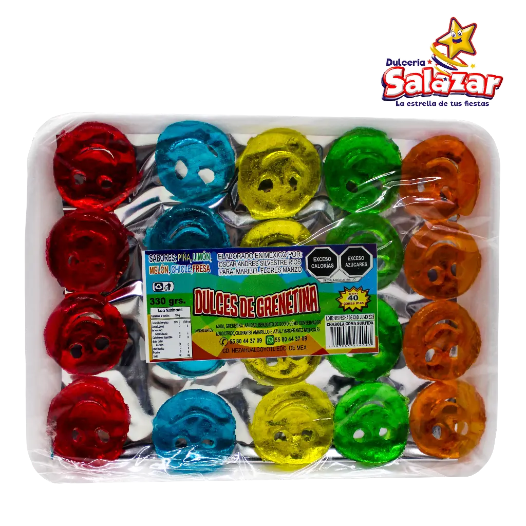 [CRS0015] GOMA CHAROLA SURTIDA GRIS-SAM CRISTINA -D.330G- "C/30/40"