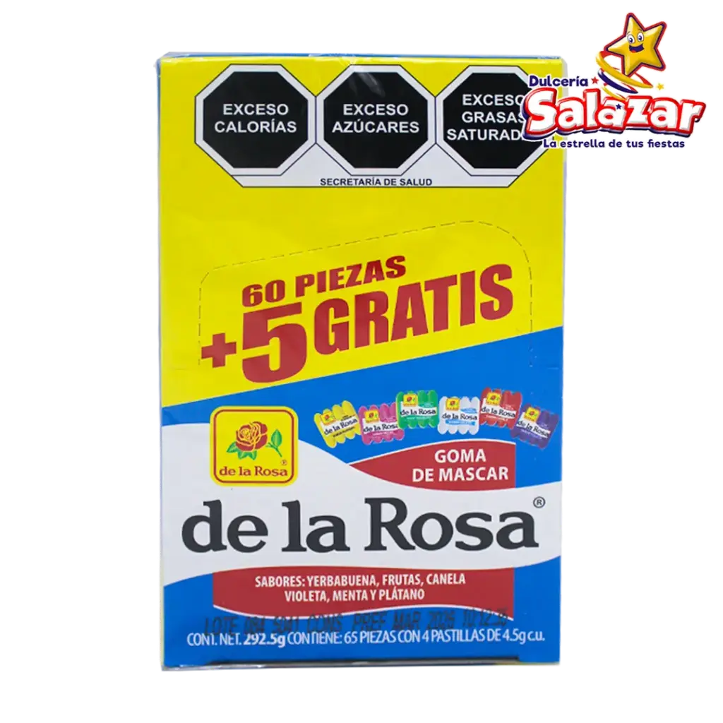 GOMA DE MASCAR 4  PASTILLAS 60+ 5P  DLR -D.292.5G- "C/24/60+5"