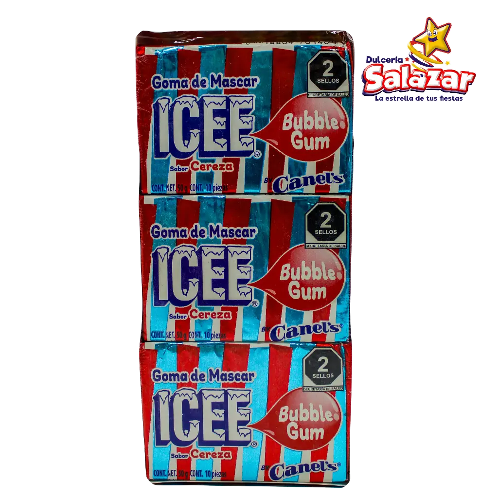 GOMA DE MASCAR ICEE CEREZA -D.12PZA.-"C/12/12"
