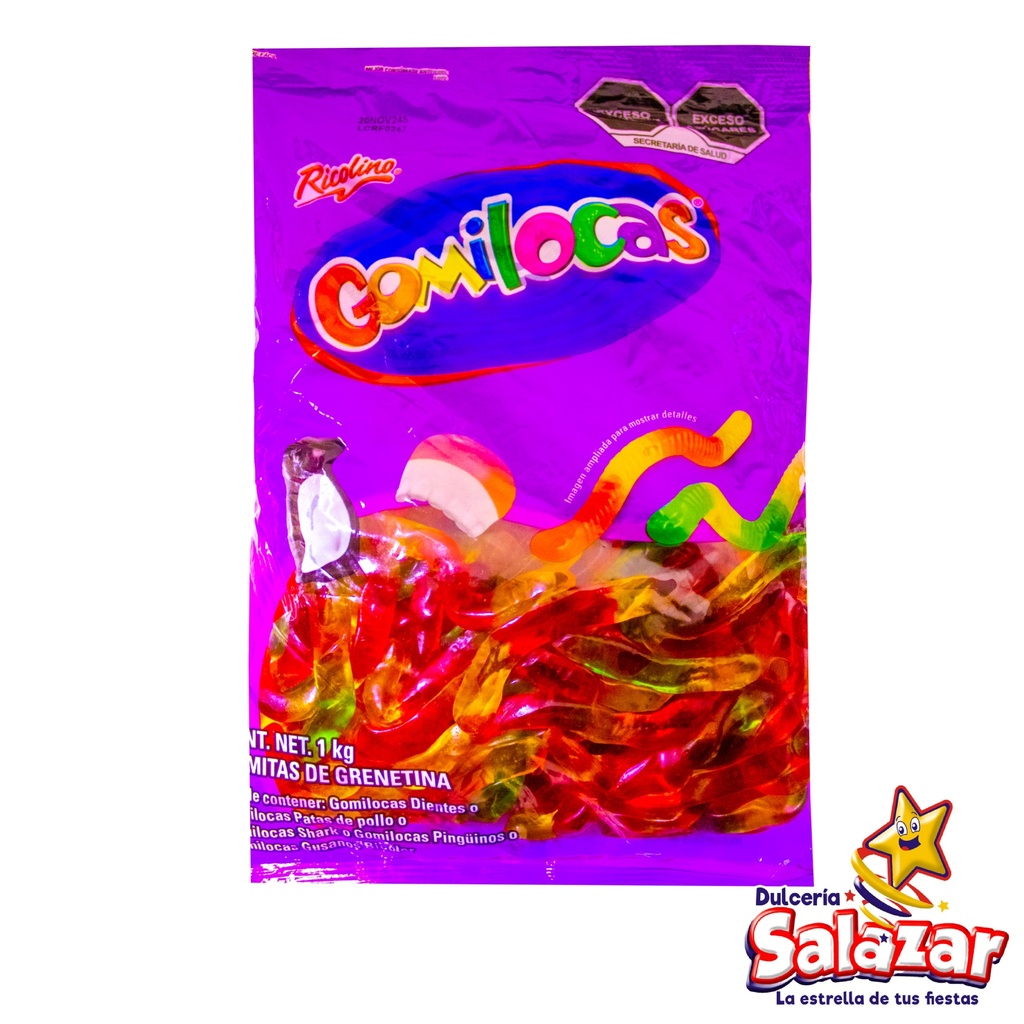 [RCO0417] GOMILOCAS GUSANO BICOLOR  X KILO AGRANEL "C/10/1"