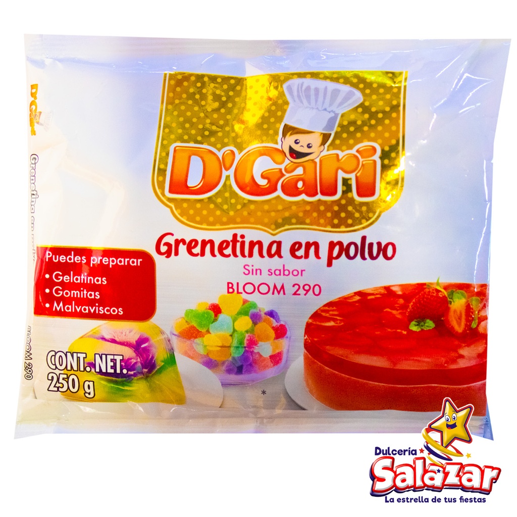 GRENETINA EN POLVO SIN SABOR BLOOM  D' G -B.250G- "C/20/1"