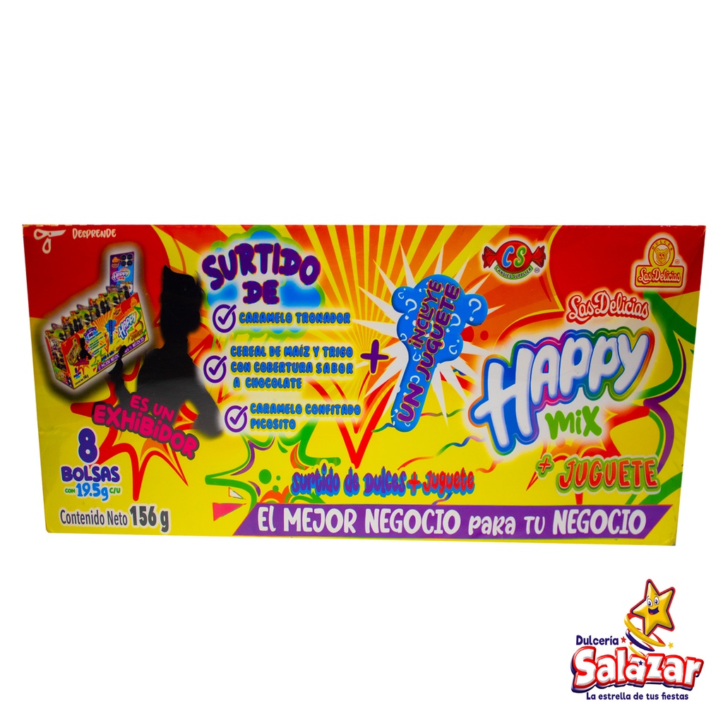 [DEL0477] HAPPY MIX SORPRESA SURTIDO DE DULCES Y G -D.156G- "C/12/8"