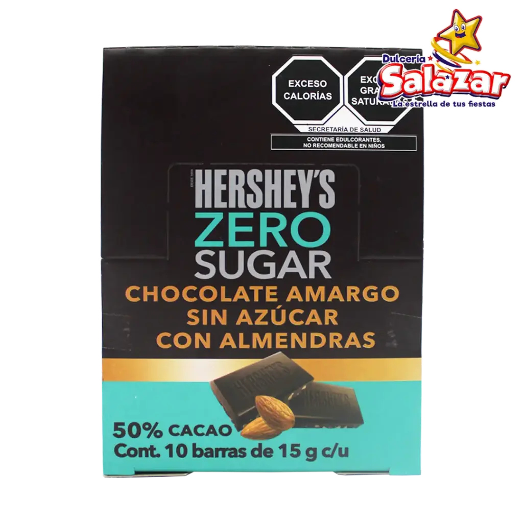 HERSHEY ZERO ALMENDRAS BARRA AMARGO -D.150G- "C/6/10"