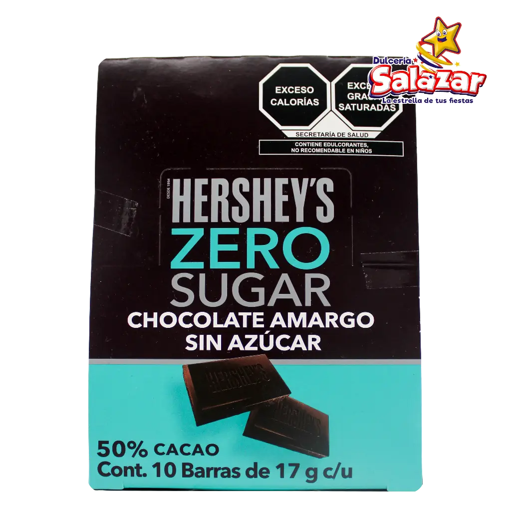 HERSHEY DARK BARRA LECHE ZERO CHOCOLATE -D.170G- "C/6/10"