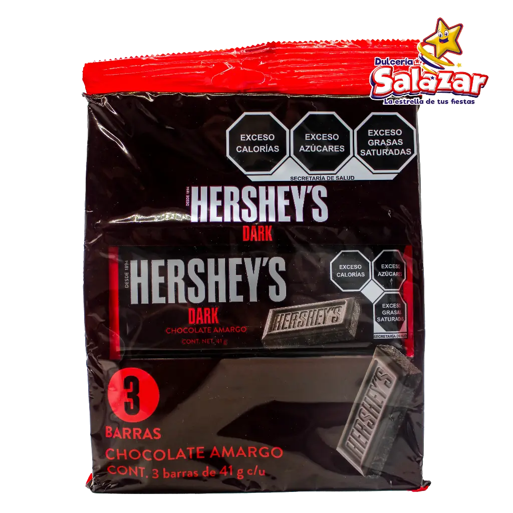 HERSHEY BARRA CHOCOLATE AMARGO SPECIAL DARK 3 PACK -B.123G- "C/12/3"