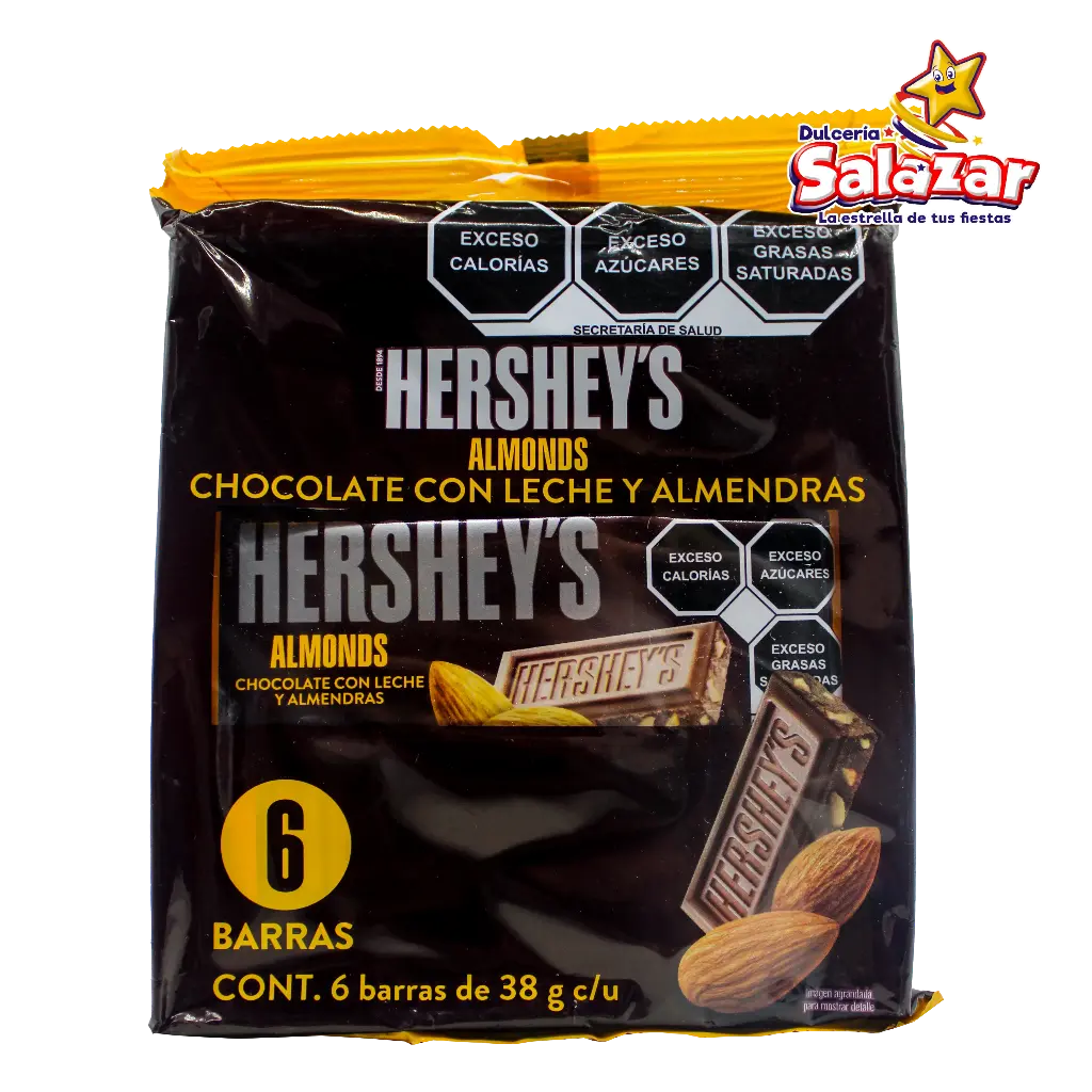 [HER0241] HERSHEY'S BARRA ALMENDRA SIX PACK -B.228G- "C/12/6"