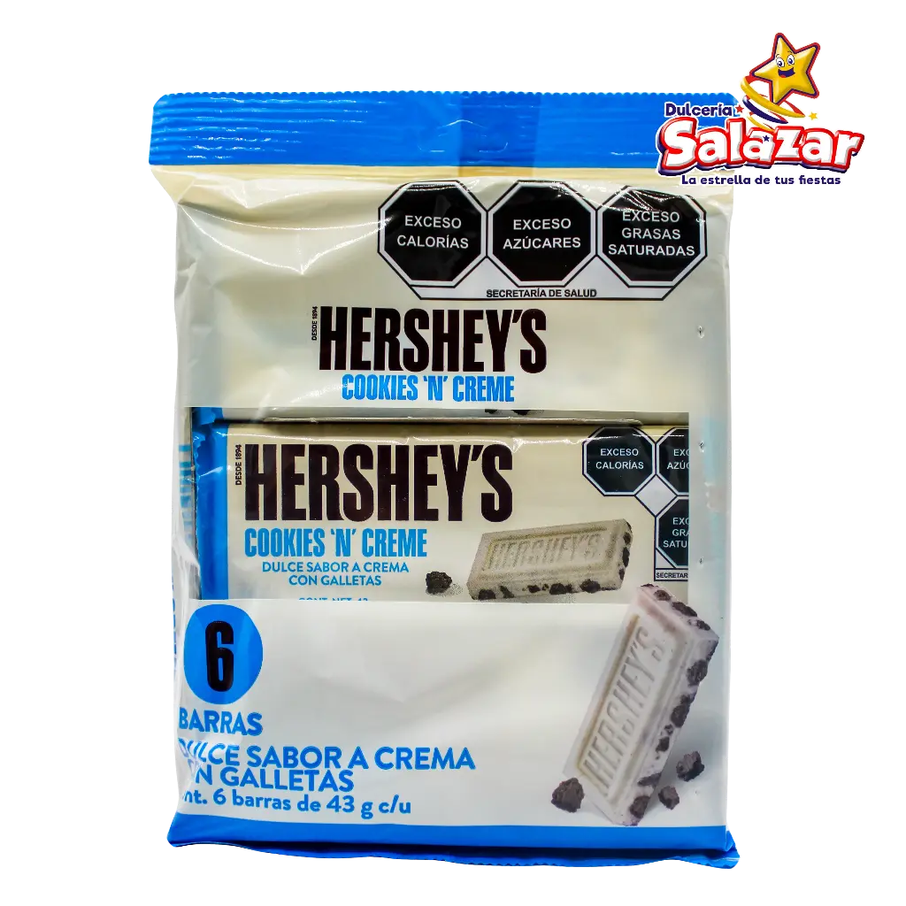 [HER0100] HERSHEY BARRA COOKIES'N CREME -B.258G-"C/12/6"