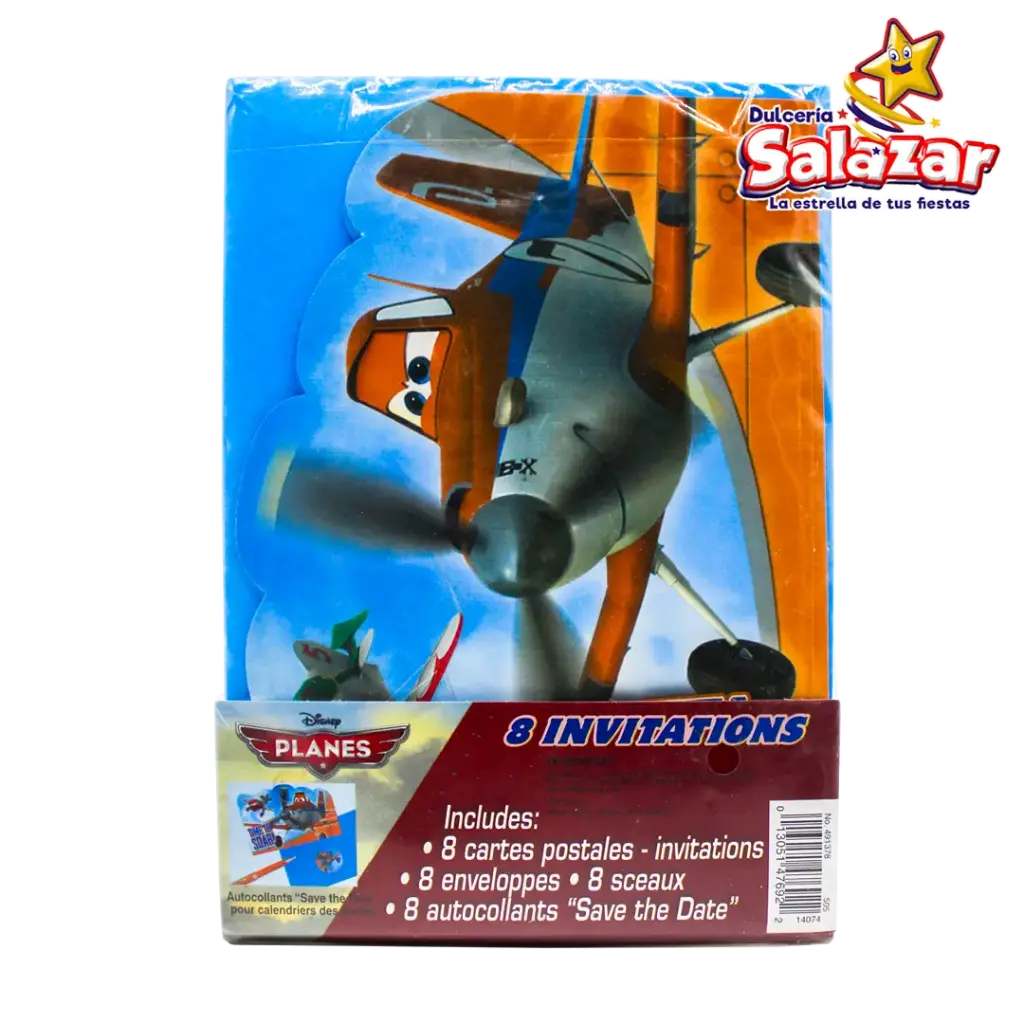 [AMS0534] INVITACION C/SOBRE AMSCAN AVIONES "C/6/8"