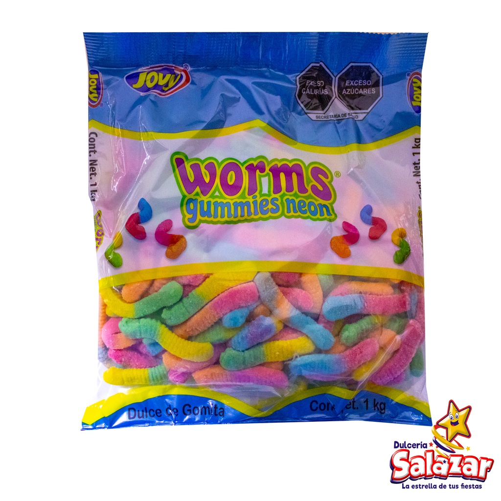 JOVY WORMS GUMMIES NEON (LOMBRIZ) -B.1KG- "C/10/1"