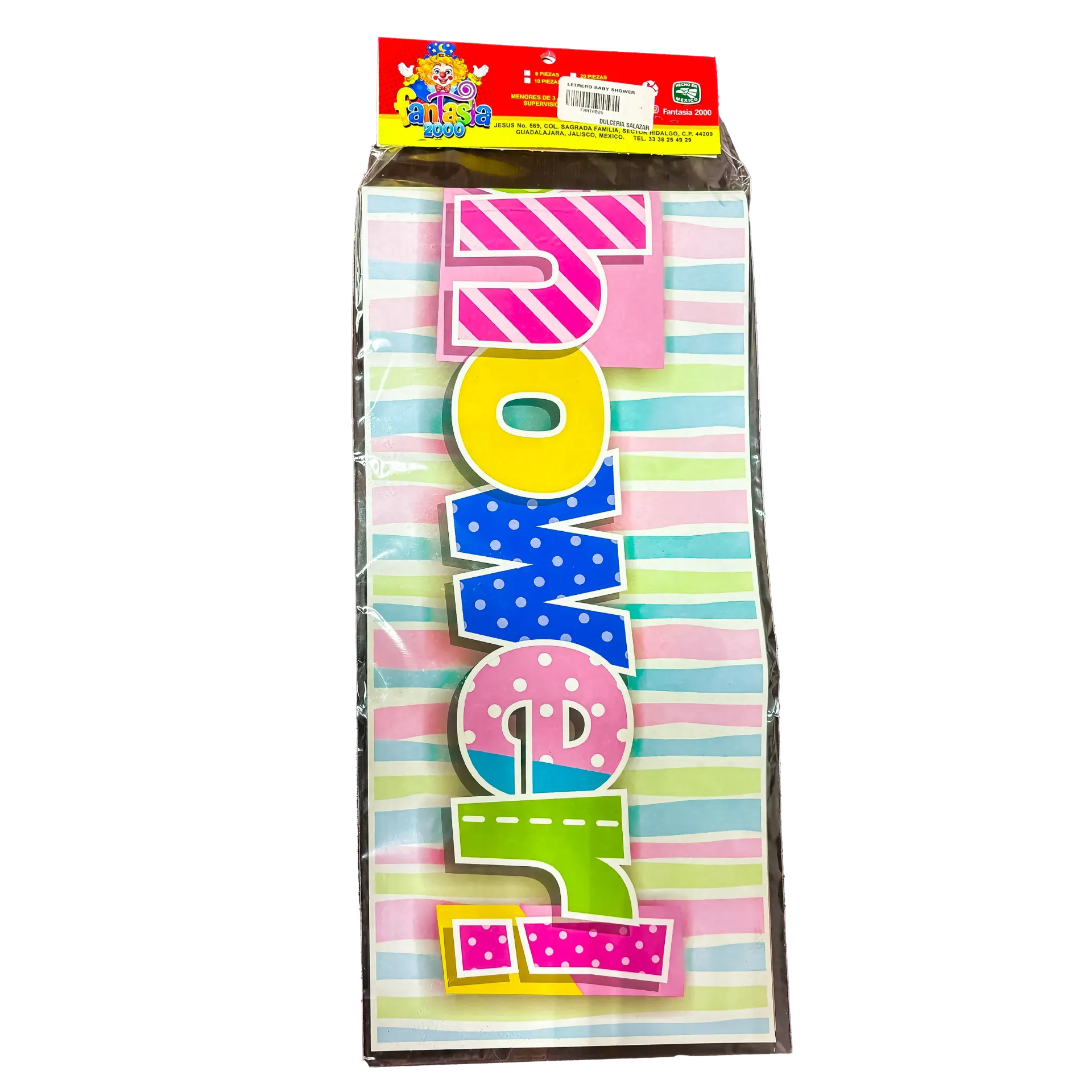 [FANT0026] LETRERO BABY SHOWER FANTASIA -B.1PZA- "C/1/1"