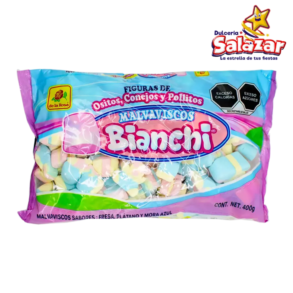 [ROS0370] MALVAVISCO BIANCHI OSITOS, CONEJOS Y POLLO -B.400G- "C/15/400"