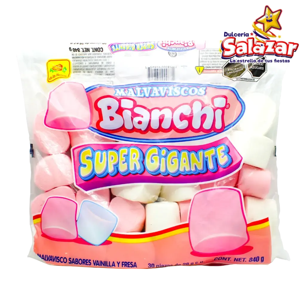 [ROS0146] MALVAVISCO JUMBO/CUBO  BLANCO/ROSA DLR -B.840GR- "C/5/30"