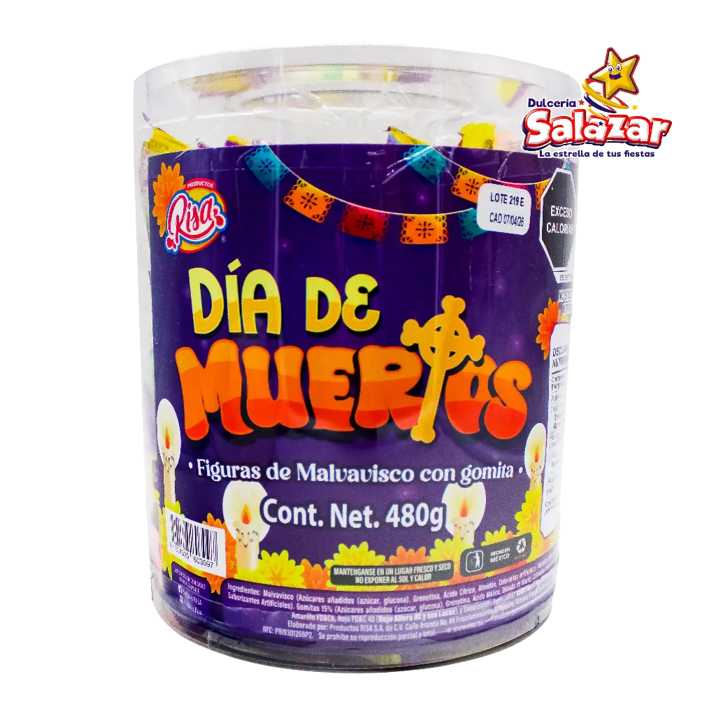 [RIS0001] MALVAVISCO RISA DIA DE MUERTOS ESTUCHE -E.480GR- "C/12/50"