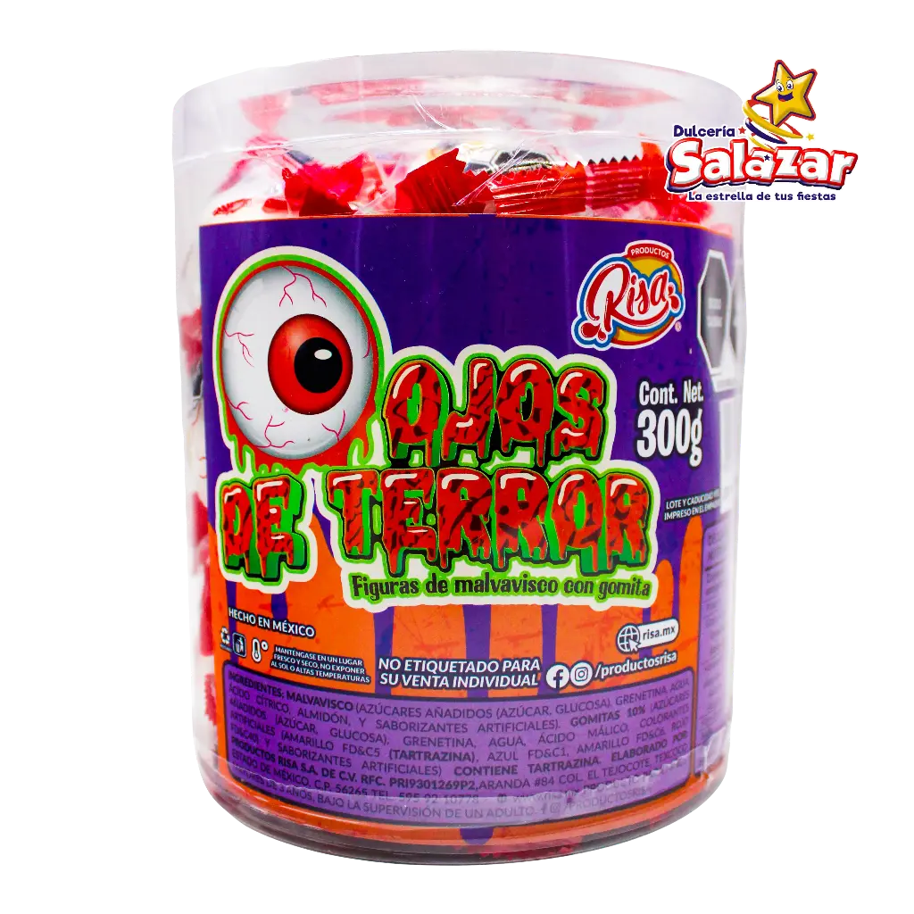 [RIS0022] MALVAVISCO RISA OJOS DE TERROR ESTUCHE -E.300GR- "C/12/60"