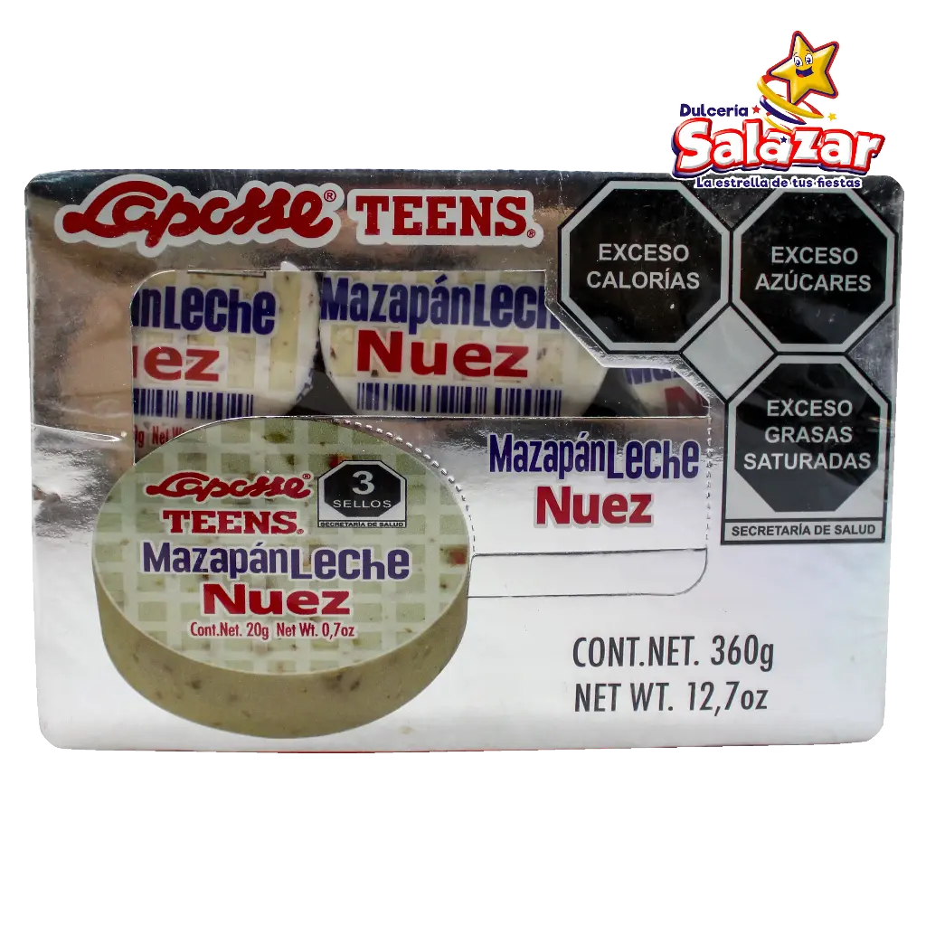 [LAP0027] MAZAPAN LAPOSSE LECHE/NUEZ -D.360G- "C/10/18"