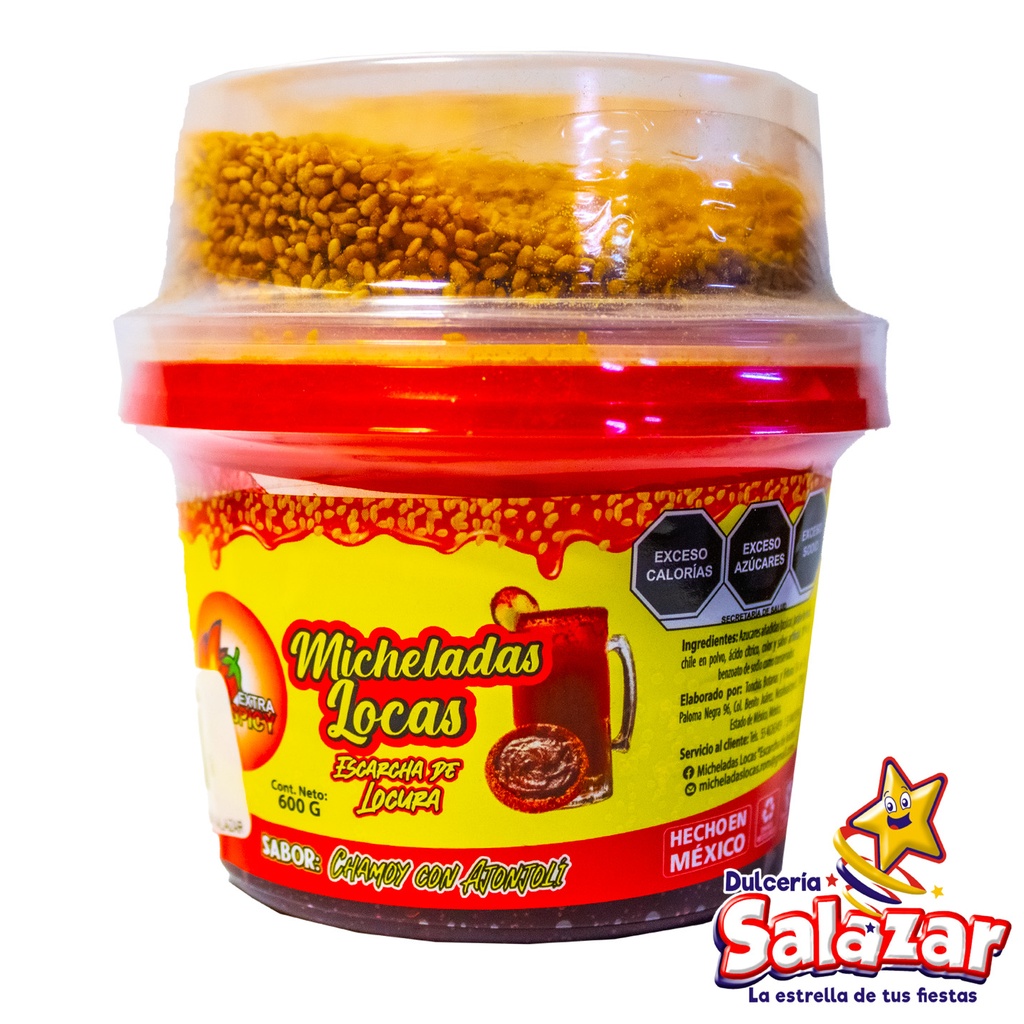[ART0005] MICHELADAS LOCAS CHAMOY C/AJONJOLI -BOT.600G- "C/12/1"