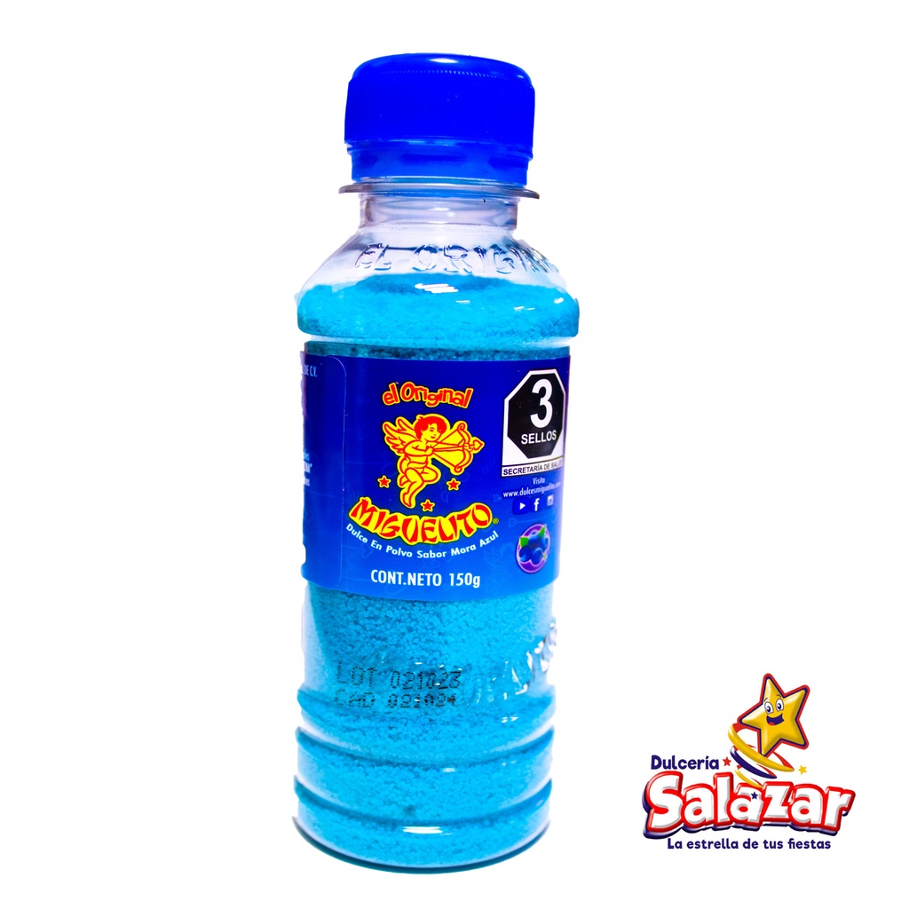 [MIG0107] MIGUELITO POLVO SABORES MORA AZUL BOTELL -BOT.150G- "C/10/1"