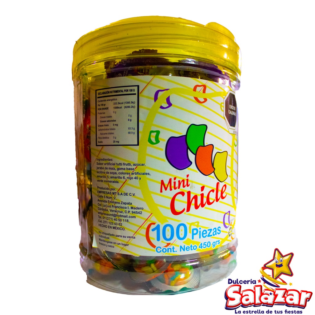 CHICLE MINI MT -V.450G- "C/6/100"