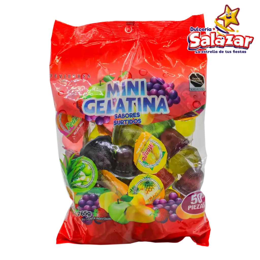 [VIB0009] MINI GELATINA SABORES SURTIDOS -D.50PZA- "C/12/1"