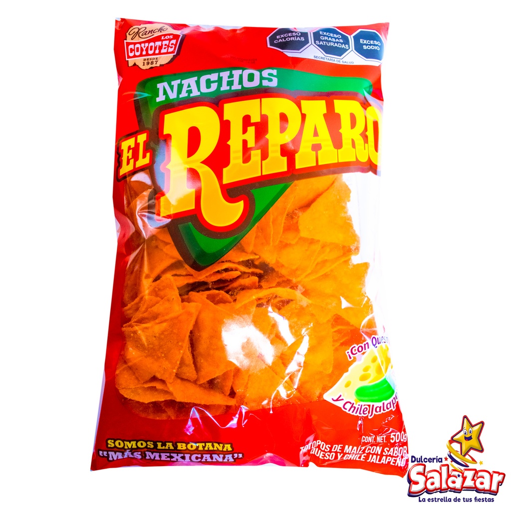 [COY0022] NACHOS EL REPARO QUESO/JALAPEÑO COYOTES -B.500G- "C/12/1"