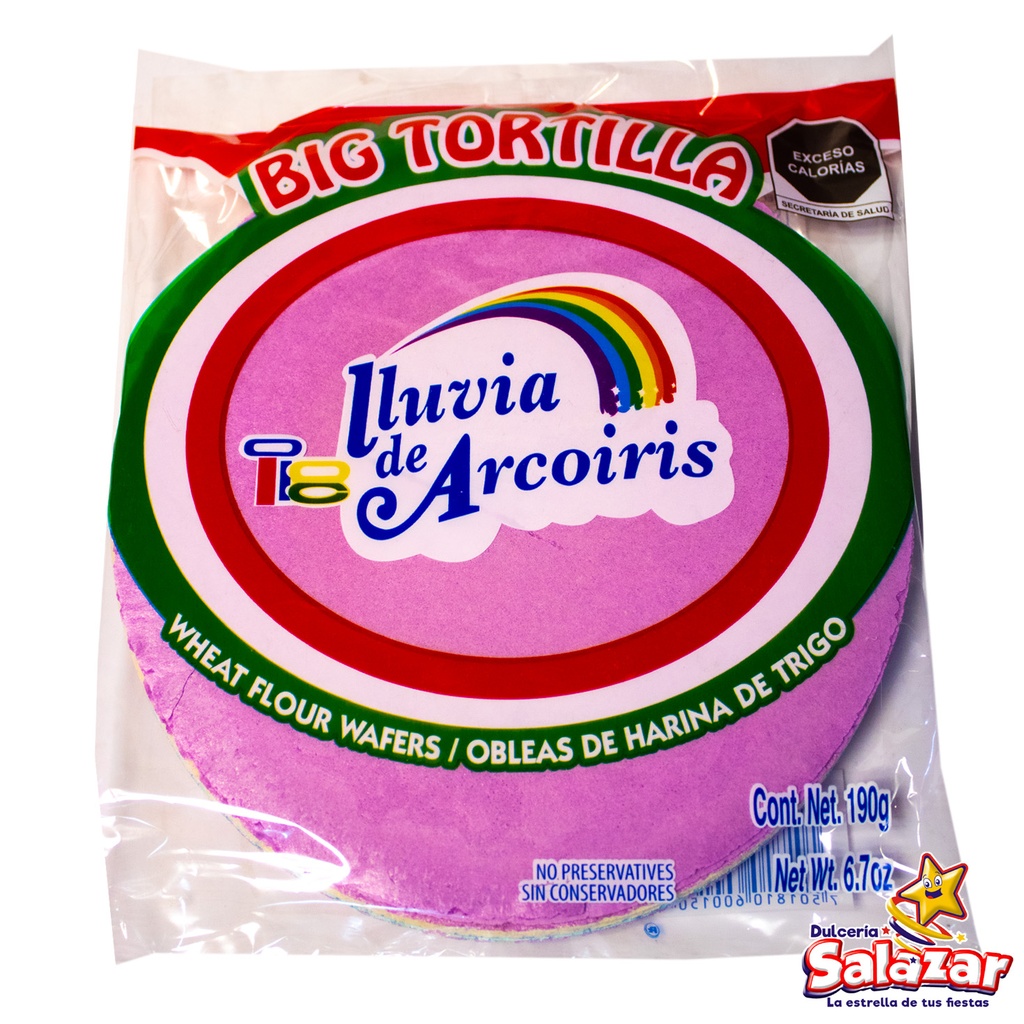 OBLEA ARCOIRIS BIG TORTILLA -B.190G- "C/40/25"