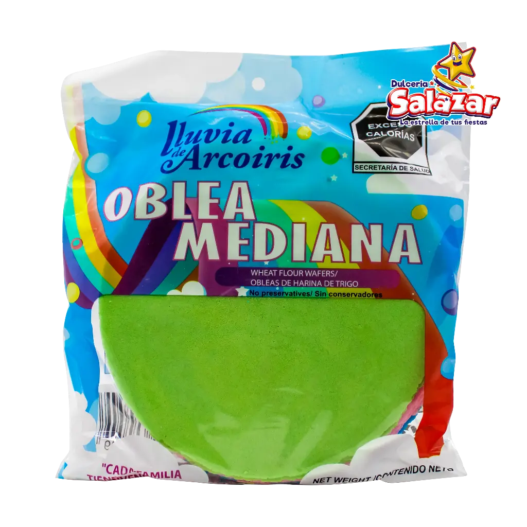 [ARI0001] OBLEA ARCOIRIS RASPADA MEDIANA -B.85G- "C/53/1"