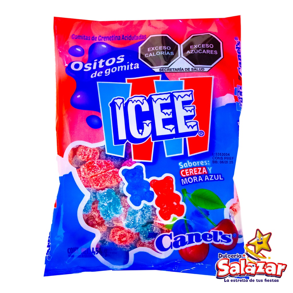 OSITOS ICEE  SABORES CEREZA Y MORA AZUL -B.454G.- "C/24/1"