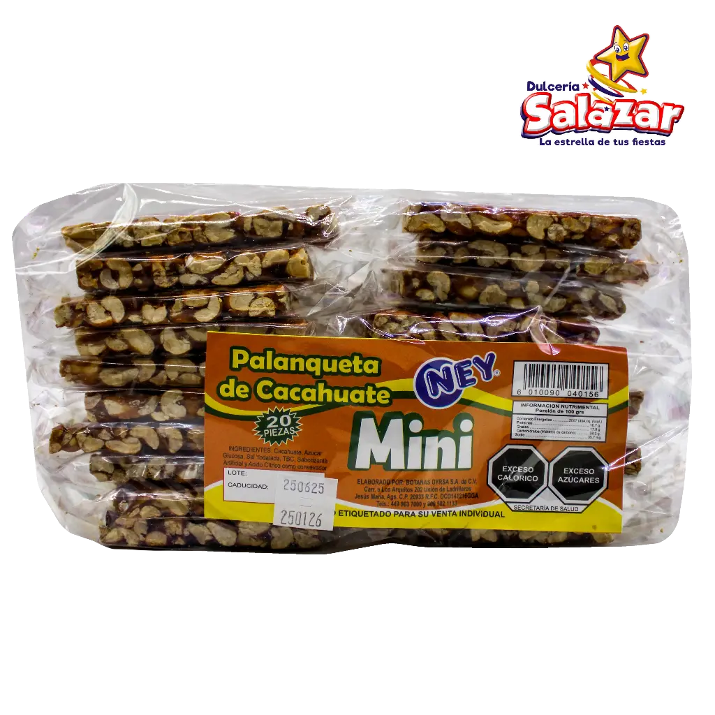 PALANQUETA CACAHUATE HIROMY MINI -E.20PZA- "C/36/20"