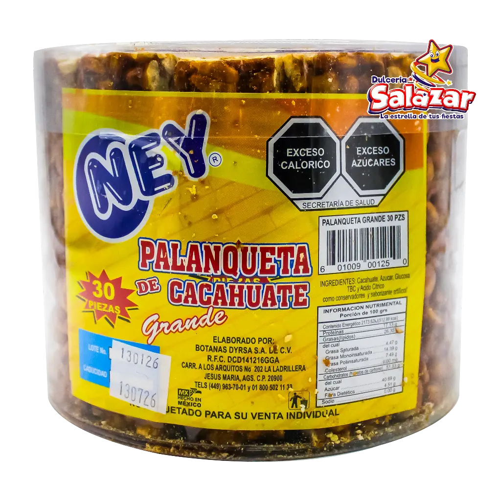 [KIP0001] PALANQUETA CACAHUATE HIROMY NEY GRANDE -E.30PZA- "C/18/30"