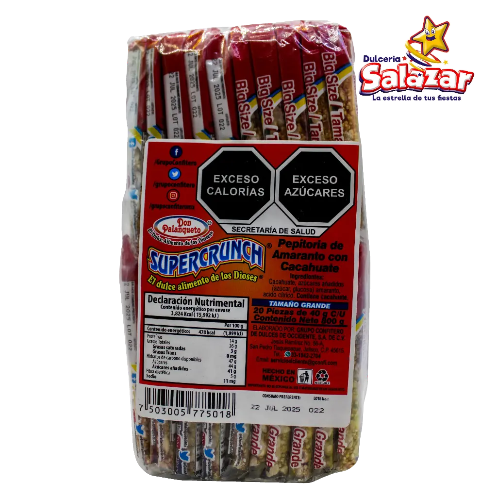 [PEZ0014] PALANQUETA SUPERCRUNCH GRANDE -B.800G- "C/20/20"