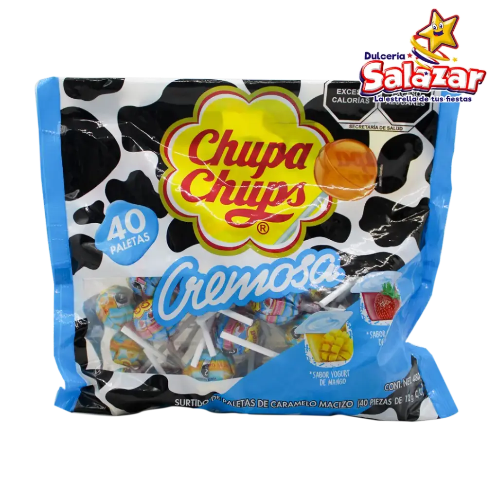 PALETA CHUPA CHUPS CREMOSA DE YOGURTH AZUL -B.480G- "C/18/40"