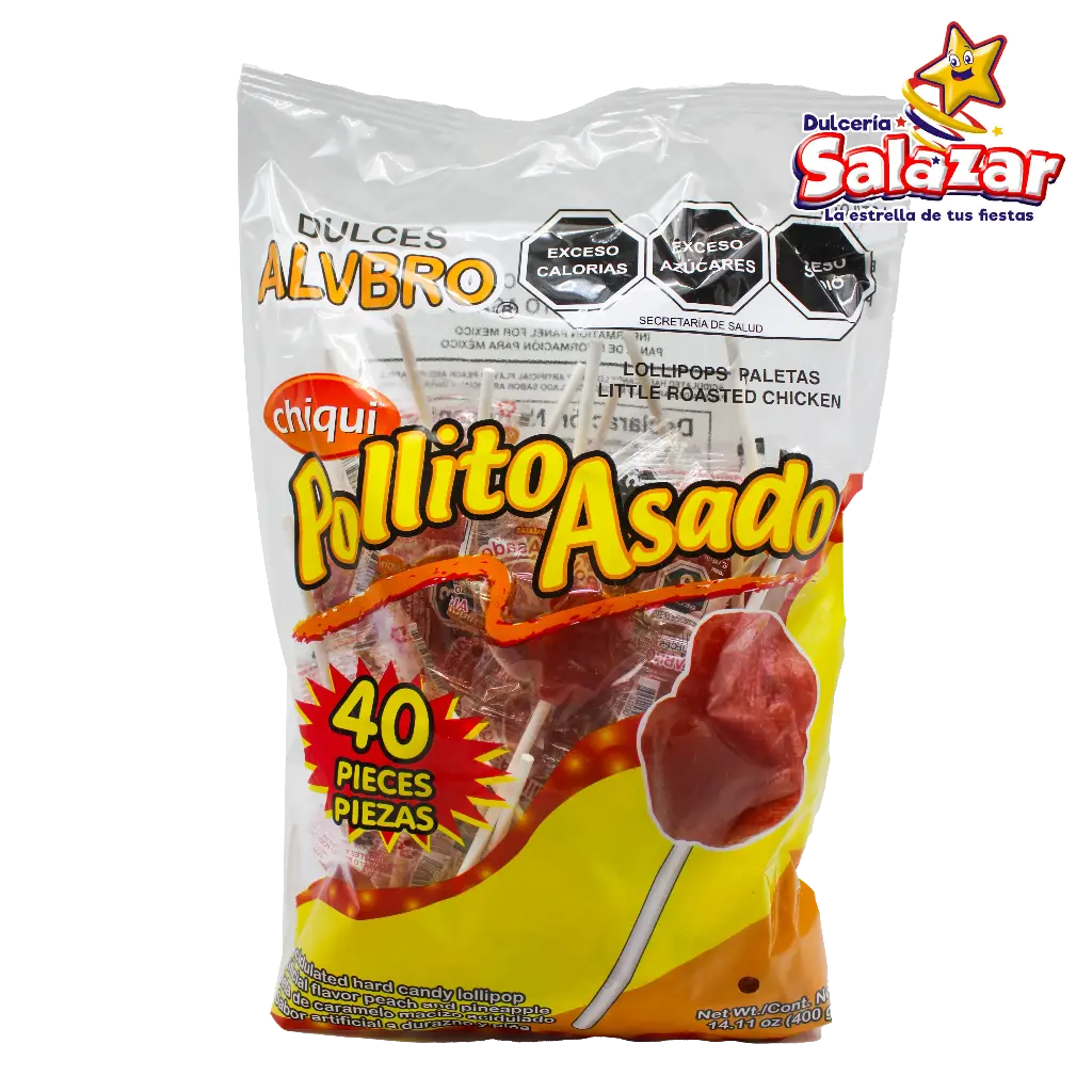 PALETA CHIKI POLLO ASADO ALVRO -B.400G- "C/24/40"