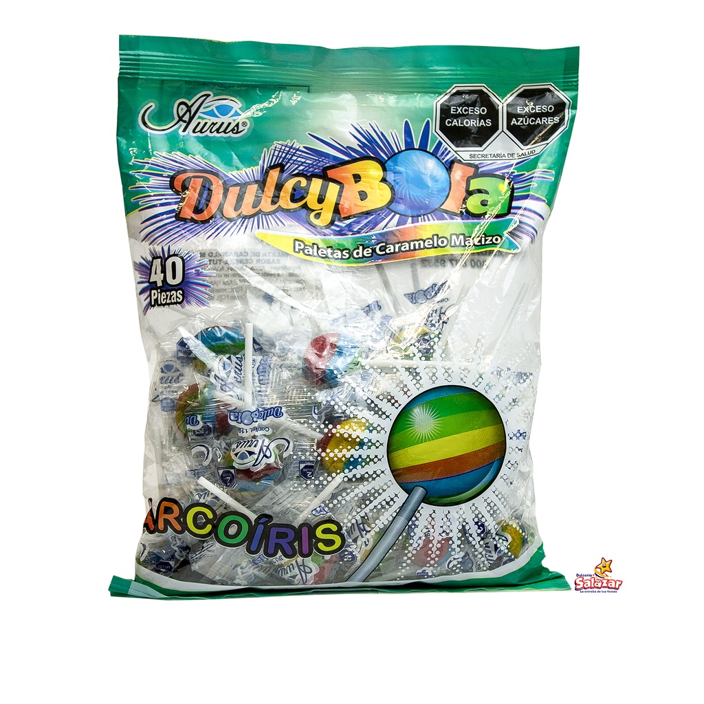 [AUR0011] PALETA DULCY BOLA ARCOIRIS AURUS -B.440G- "C/35/40"