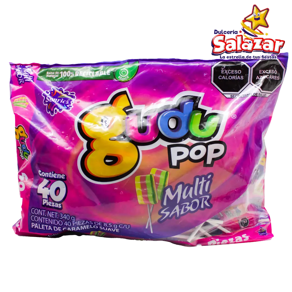 PALETA GUDU POP MULTISABOR SONRICS -B.340GR- "C/18/40"