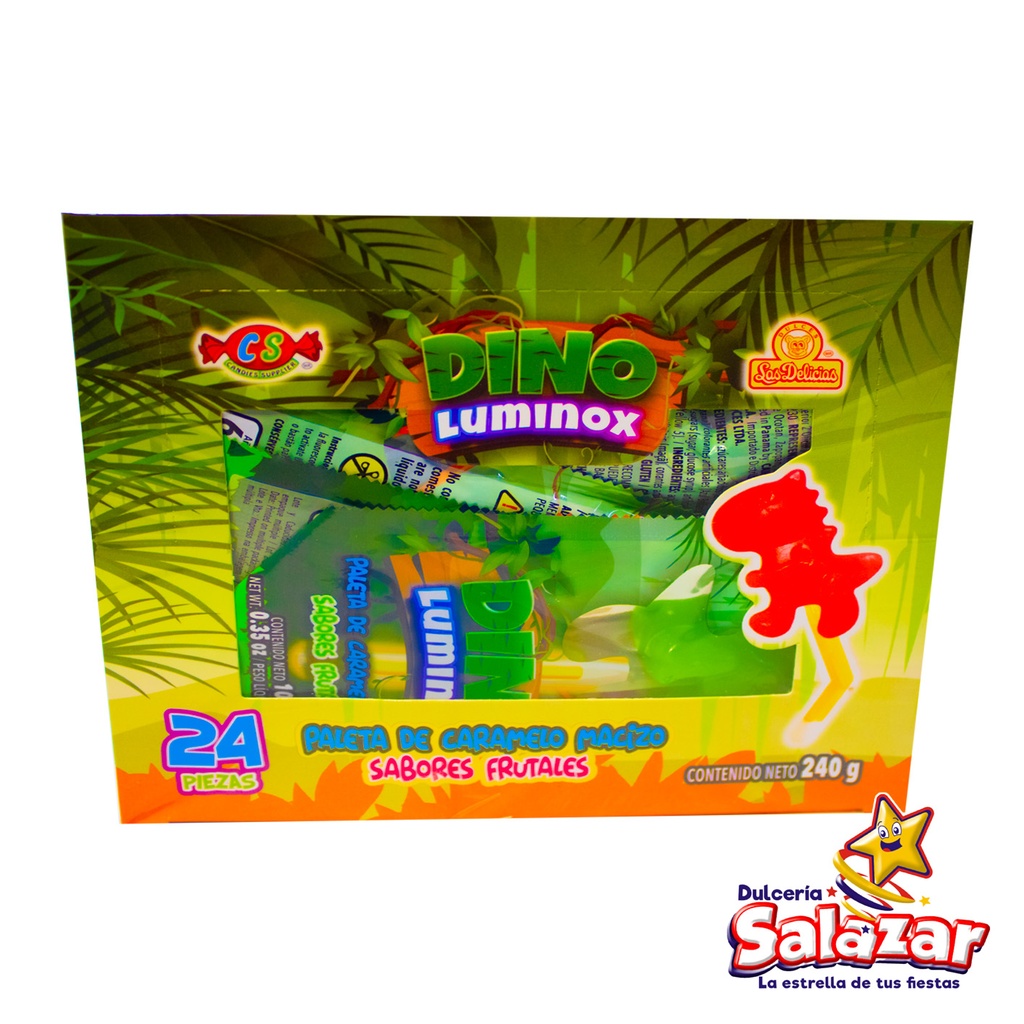 [DEL0455] PALETA LUMINOX DINO LAS DELICIAS -D.240G- "C/12/24"
